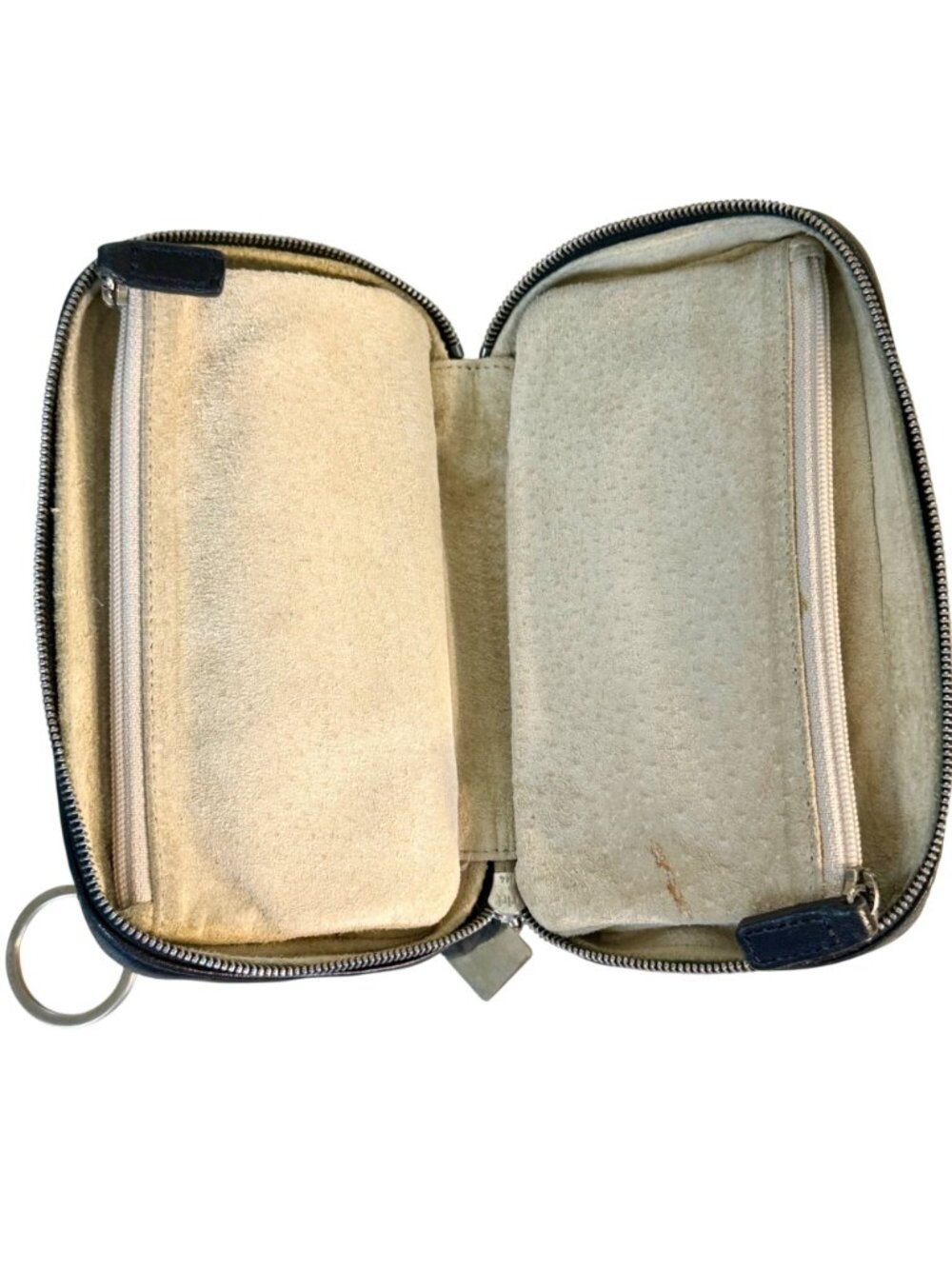 Vintage Coach Black Glovetanned Leather Zip-Around Travel Jewelry Case Pouch - Picture 10 of 15